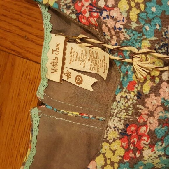 matilda jane womens brown floral dress size 10 new - Picture 6 of 7